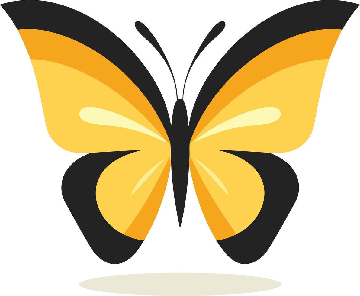 Simple and charming yellow butterfly illustration perfect for children's books, websites, and branding vector