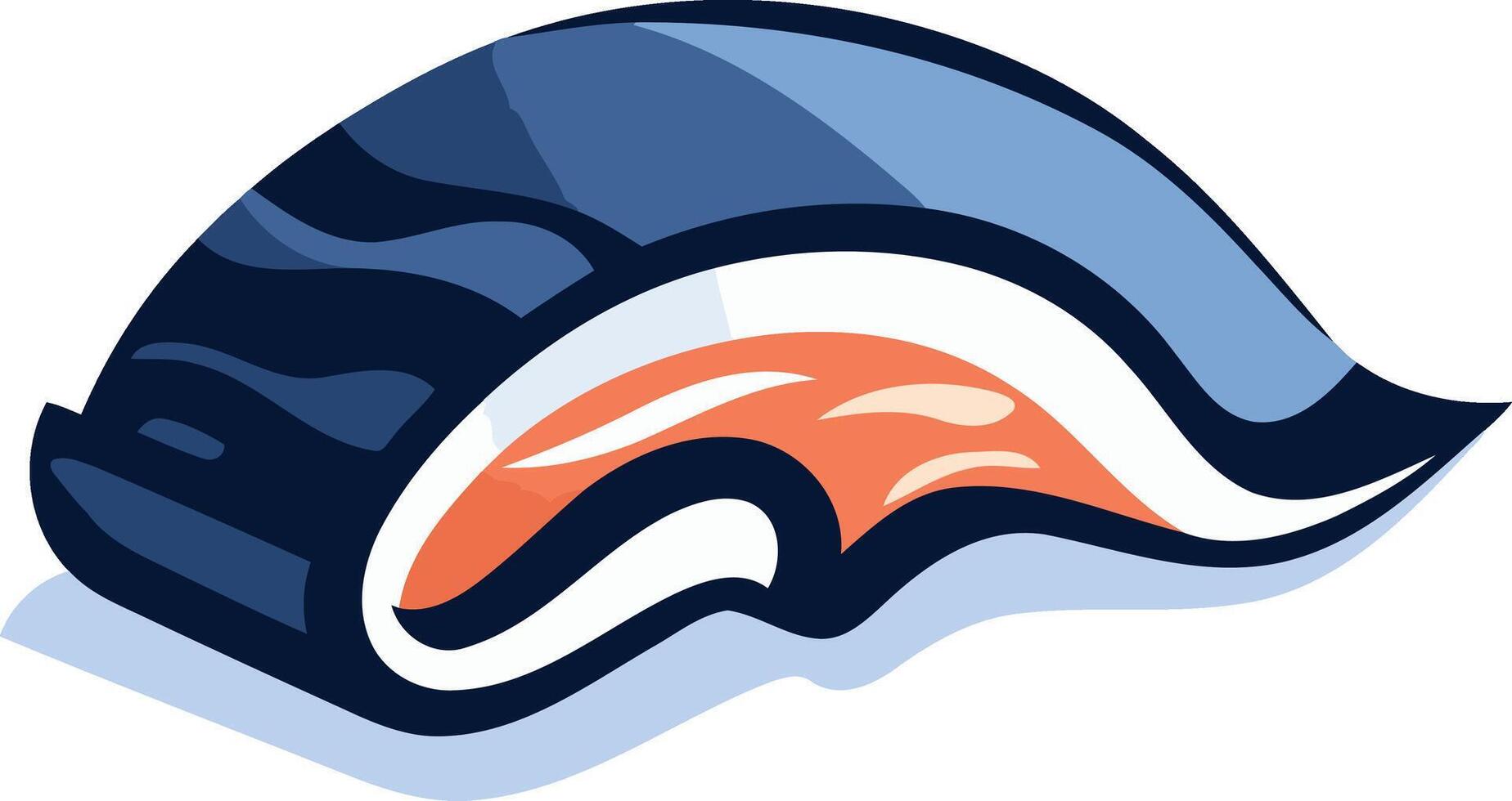 Stylized illustration of a blue and orange fish for a logo or branding element vector