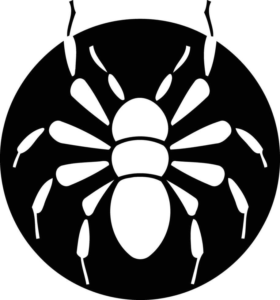A bold black and white illustration of a spider, perfect for tattoo designs, halloween decorations, or gothic inspired artwork vector