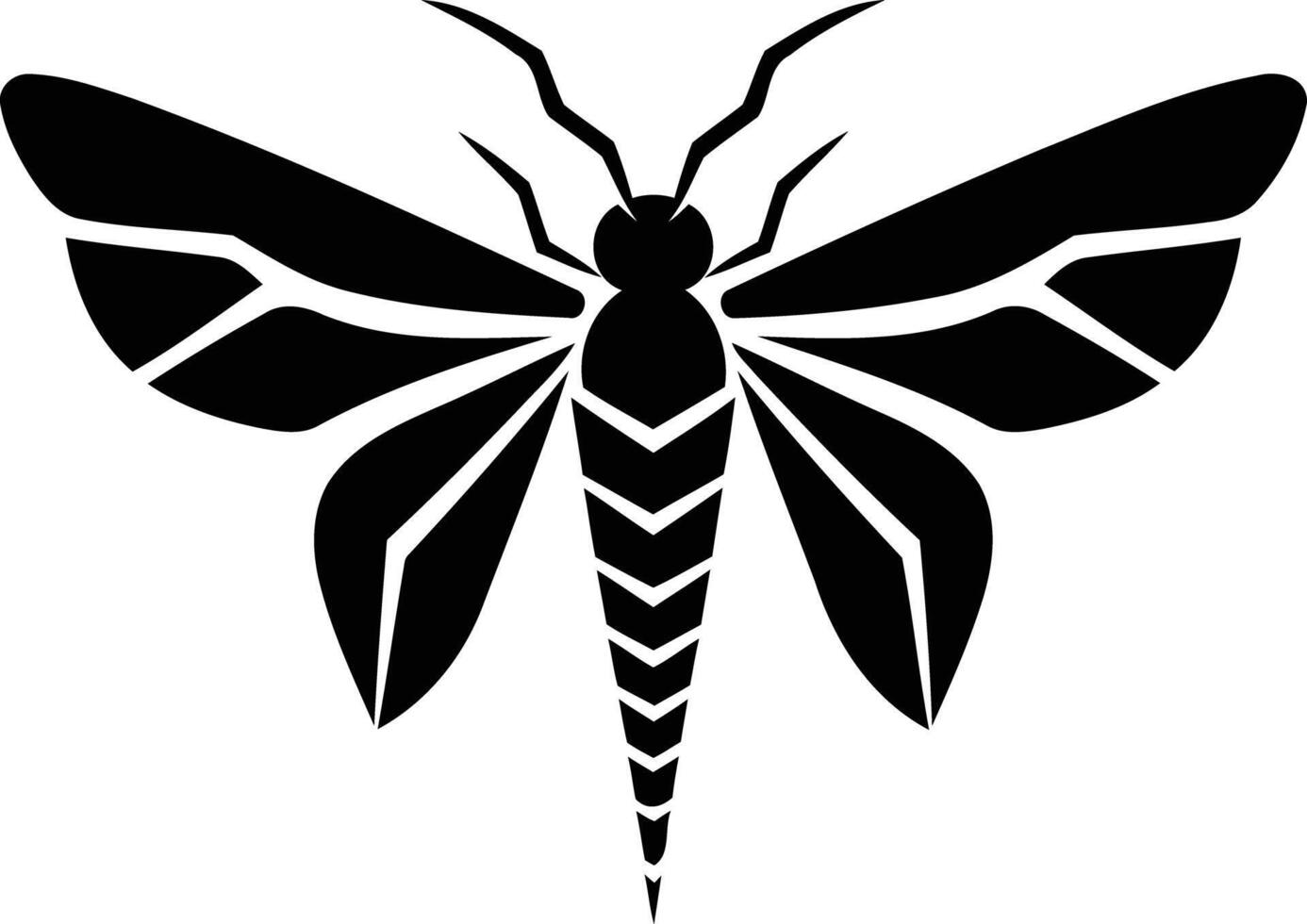 Simple, elegant black and white silhouette of a butterfly vector