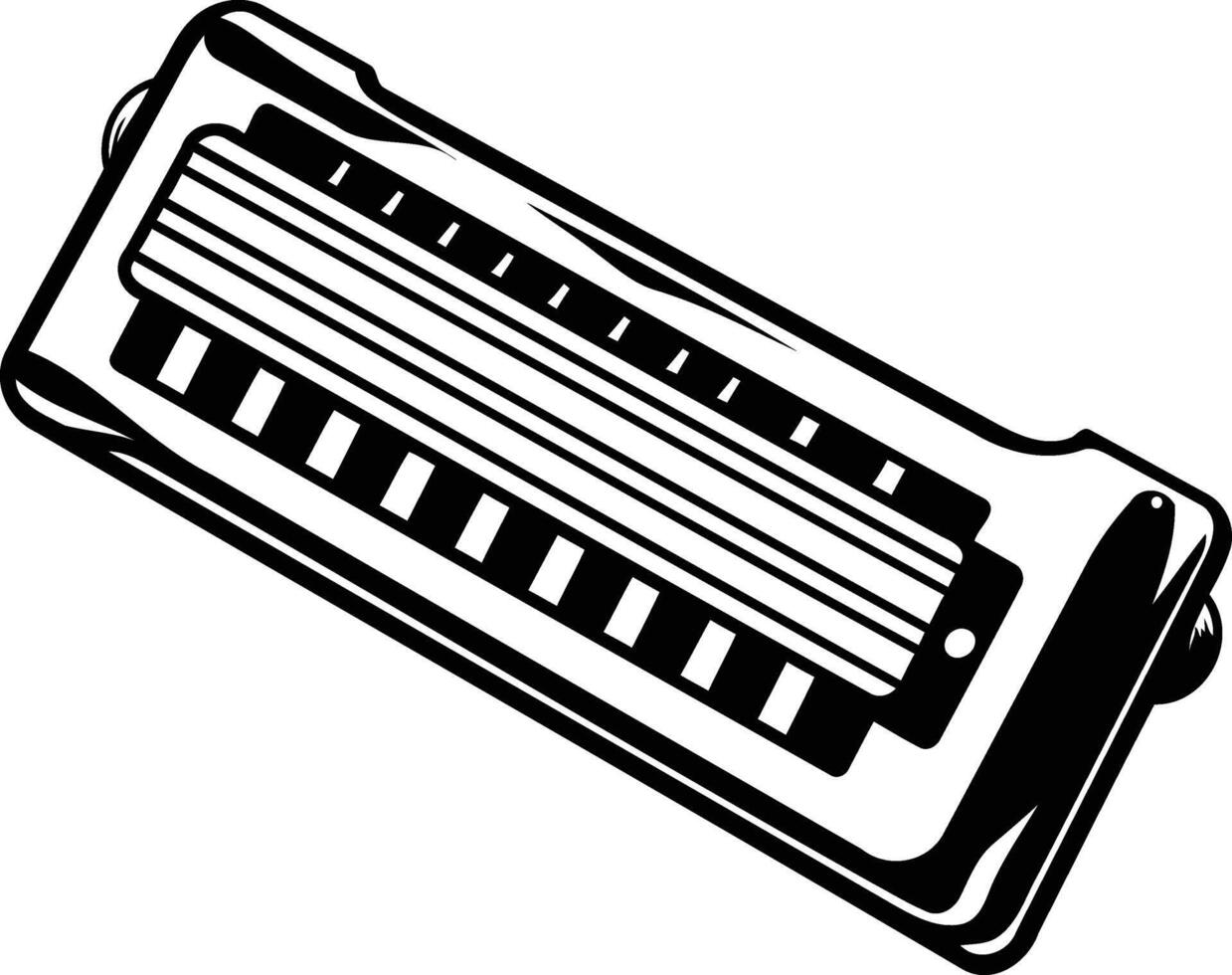 Vintage harmonica illustration, perfect for music, blues, or retro designs vector