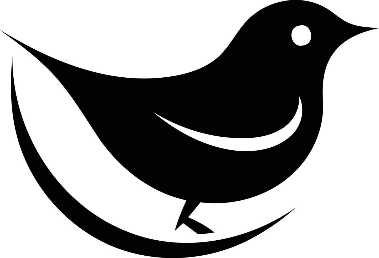 Simple and elegant black bird silhouette logo design vector