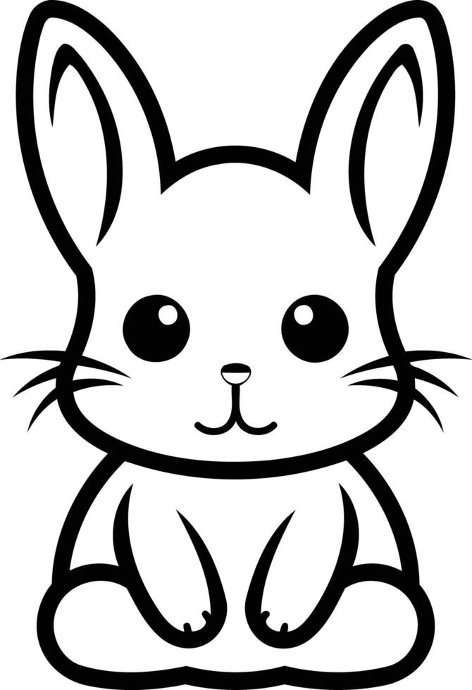 Cute cartoon bunny rabbit sitting with big eyes vector