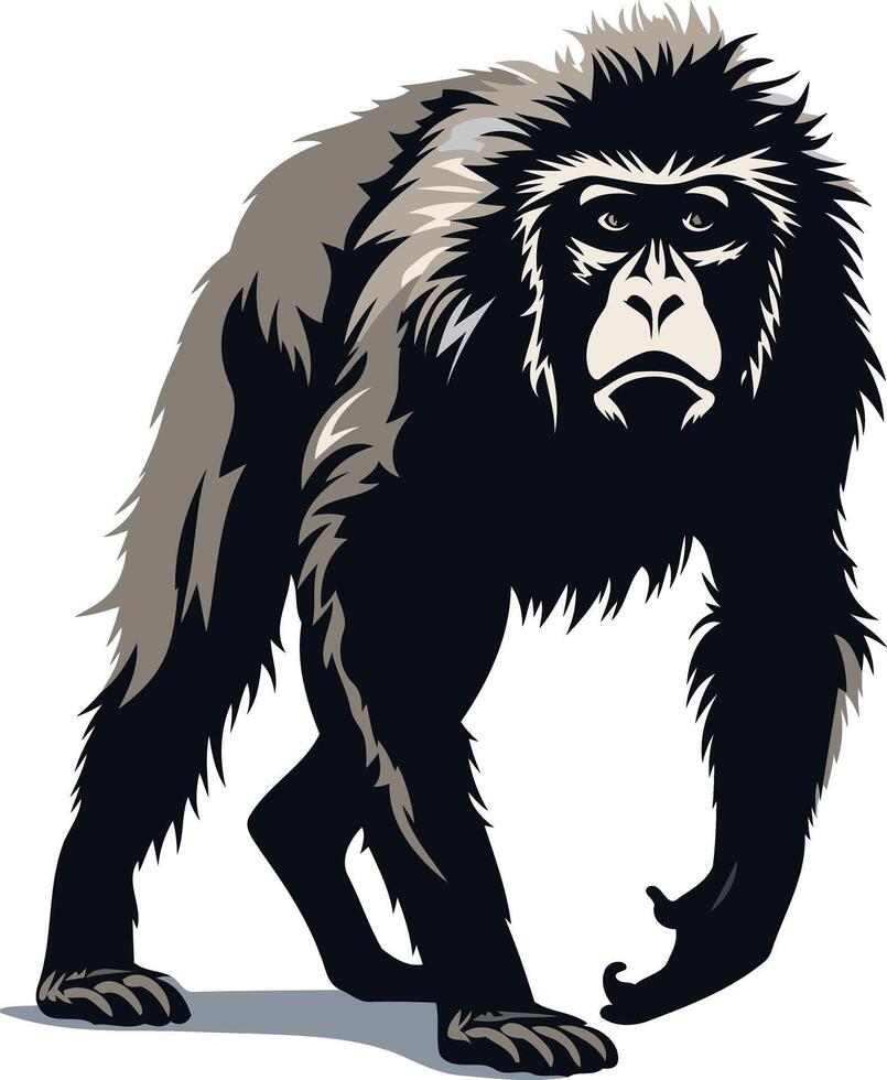 Illustration of a Powerful Gorilla vector