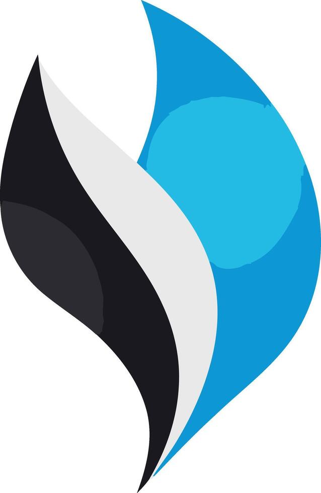 Abstract logo with blue, black, and white colors, symbolizing growth, technology, or energy vector