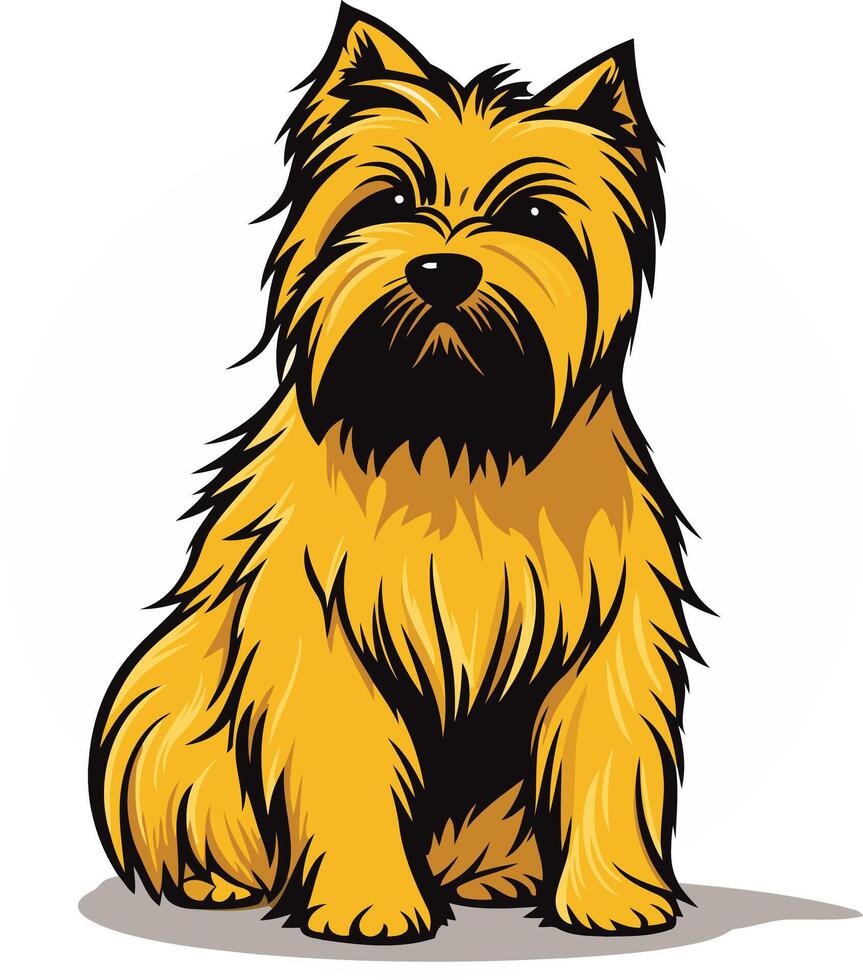 Cute cartoon cairn terrier sitting with a friendly expression vector