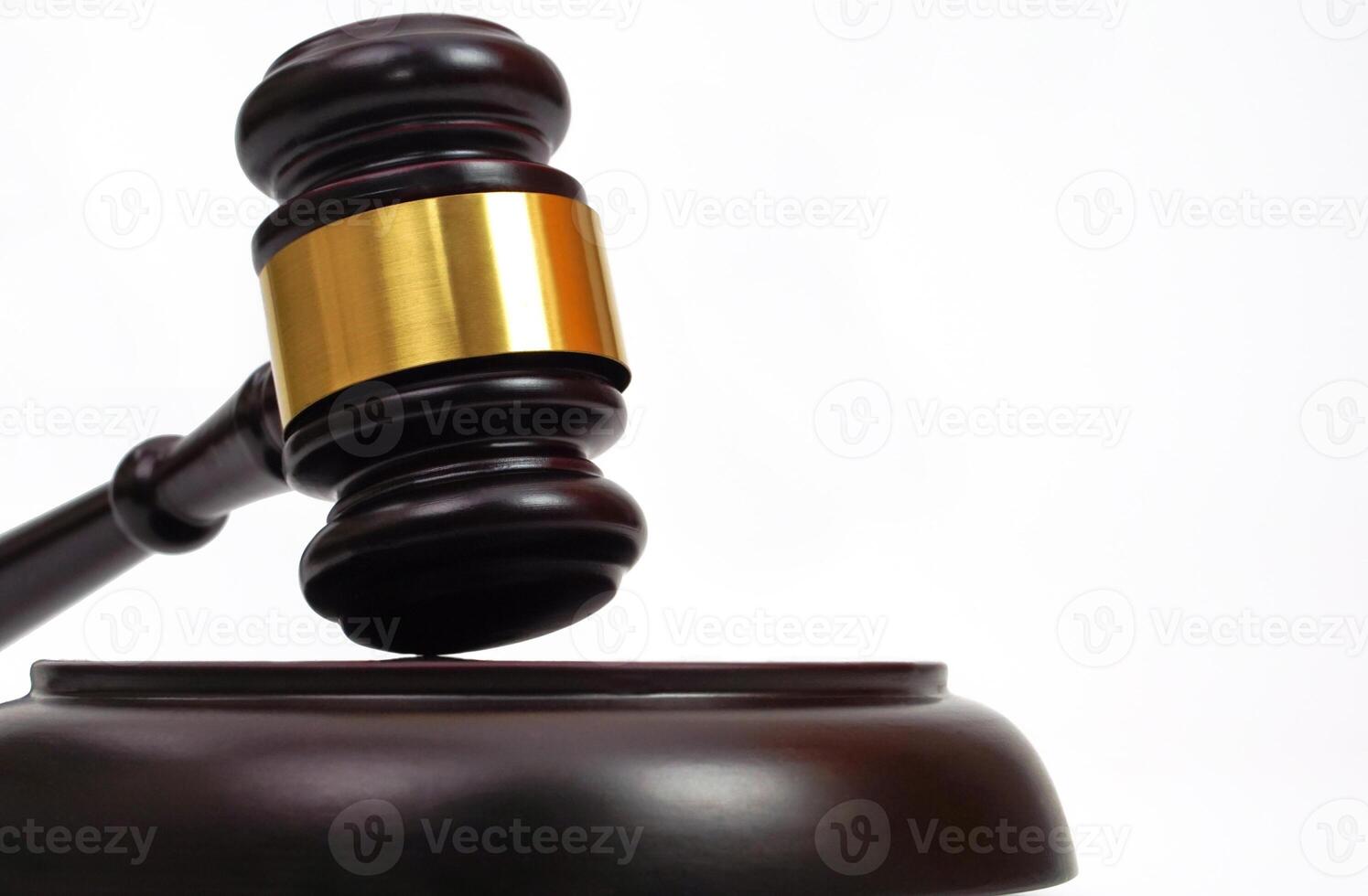 Judge gavel, lawyer, law, justice on white background. photo