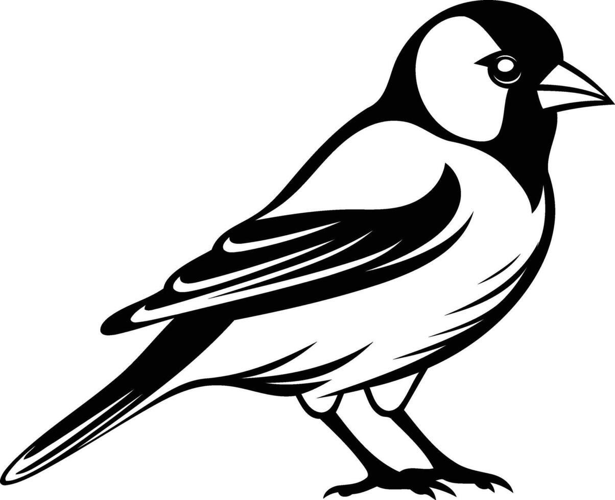 A simple yet elegant black and white illustration of a bird, perfect for adding a touch of nature to your designs vector