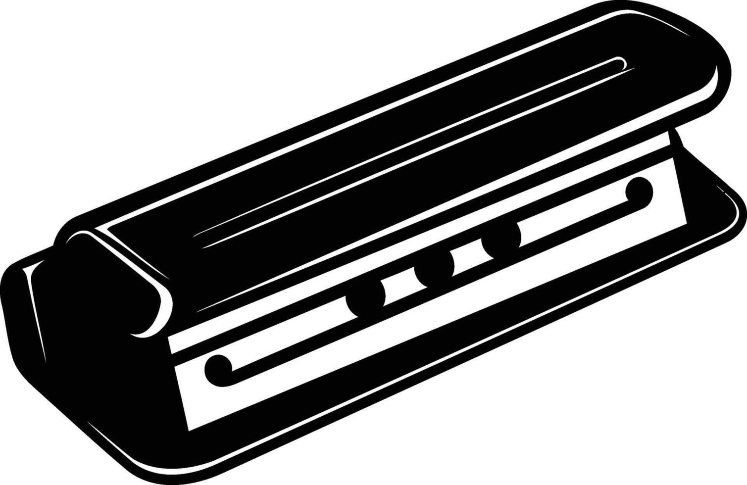 Black and white illustration of a vintage style paper hole punch vector