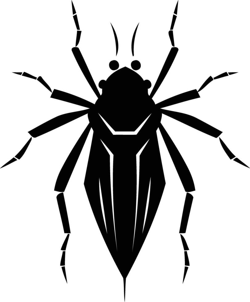 A bold, graphic silhouette of a water bug, perfect for nature-inspired designs, tattoos, or branding vector