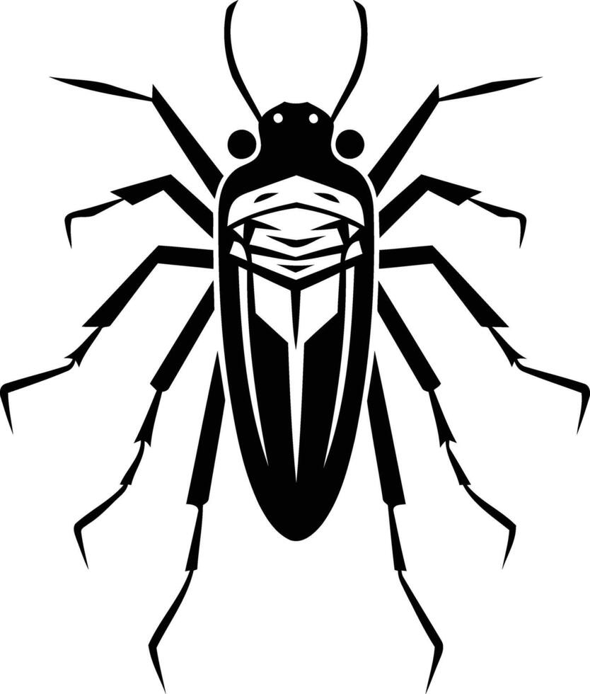 Black and white illustration of a water bug vector