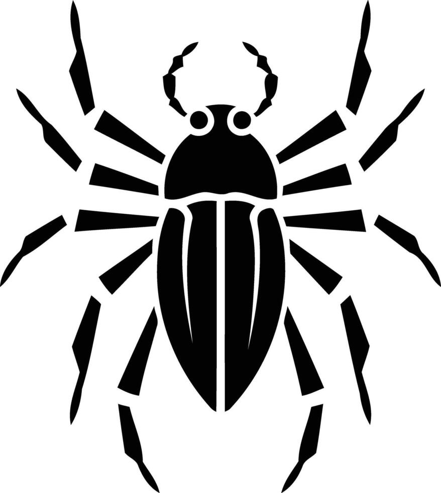 A bold, graphic silhouette of a beetle, perfect for tattoo designs, branding, or illustrations vector