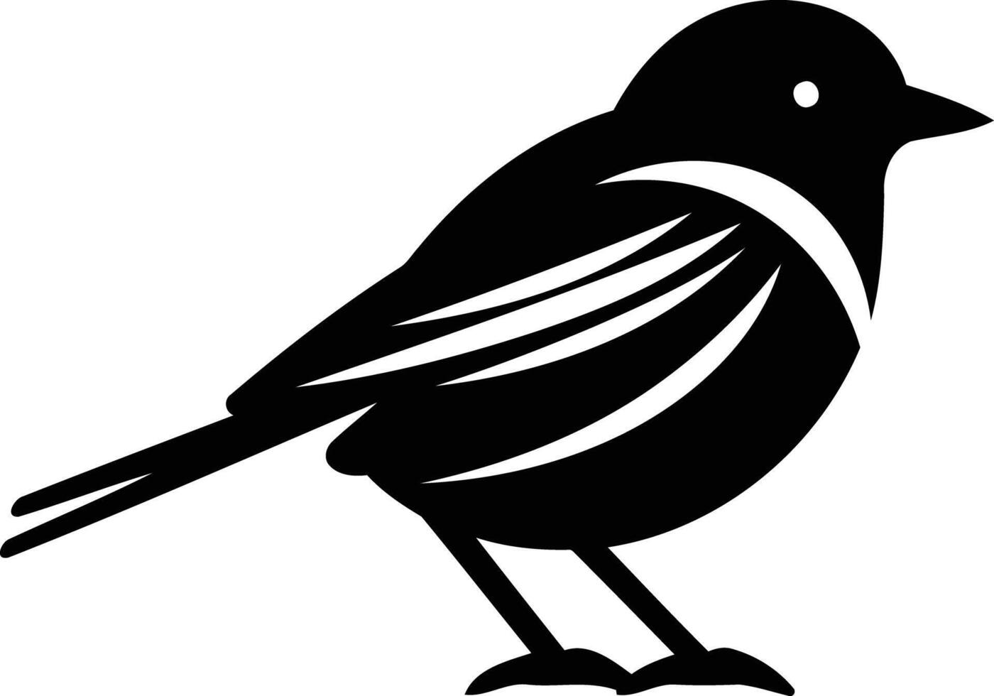 Simple black and white silhouette of a bird, perfect for logo design, branding, and social media vector