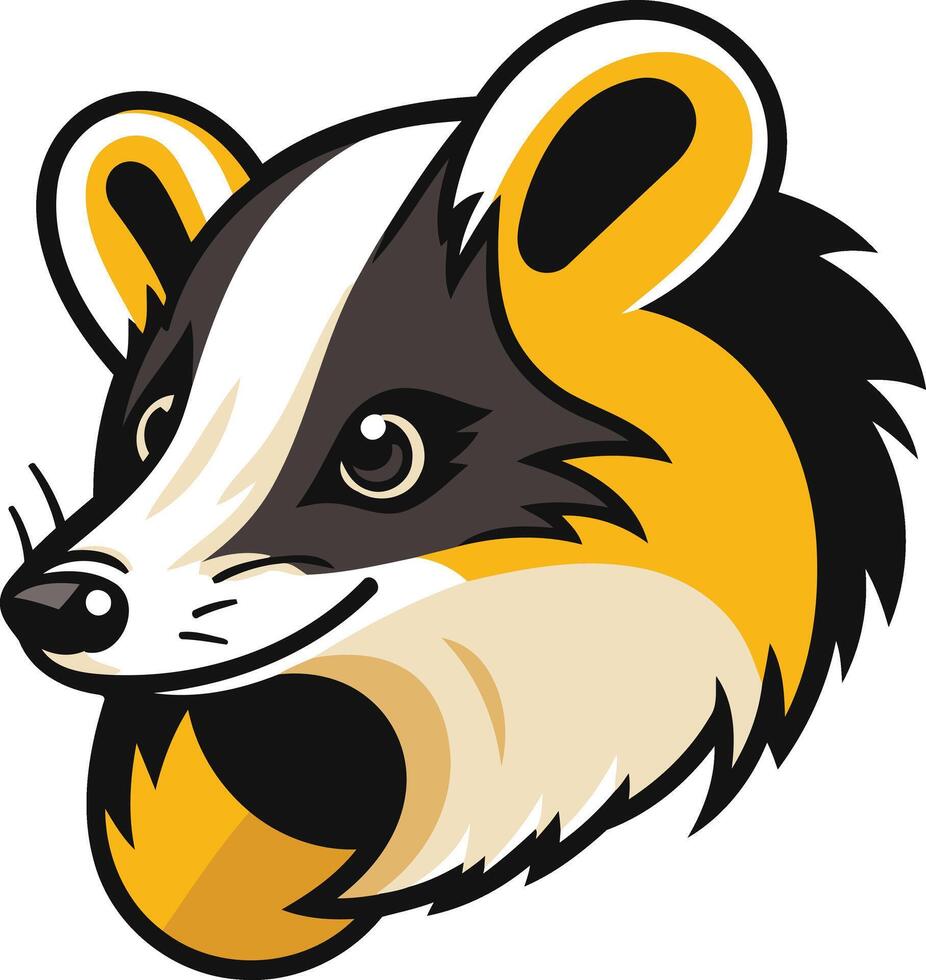 Cute cartoon badger mascot illustration with a friendly smile vector