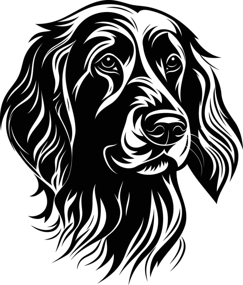 A stylish black and white element illustration of a dog's head, perfect for t shirts, tattoos, and branding vector