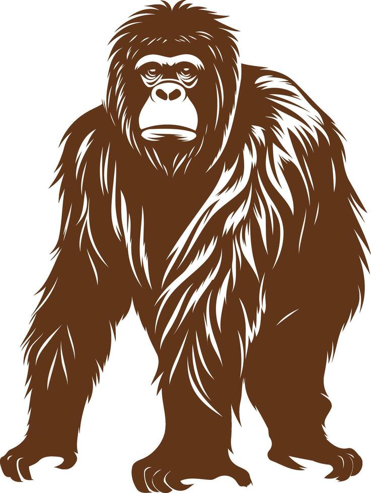 Silhouette of a Powerful Gorilla vector