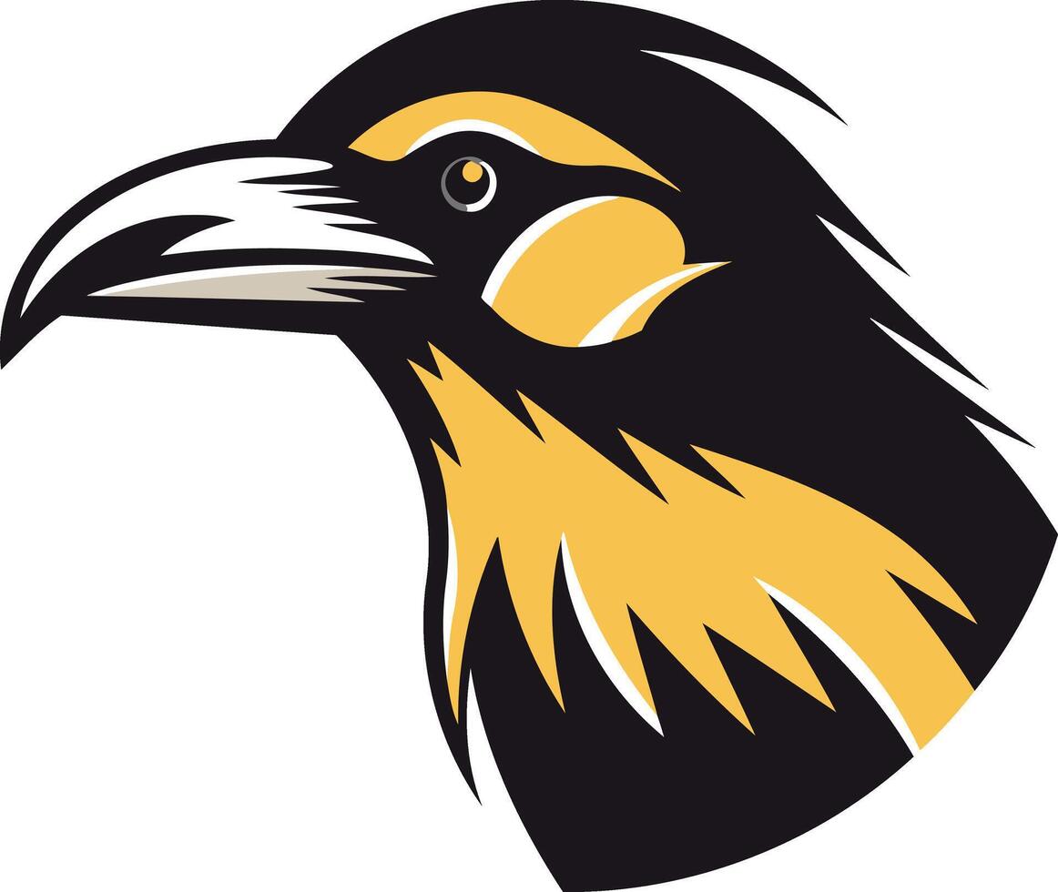 A bold and stylized illustration of a bird's head, perfect for use as a mascot or logo vector
