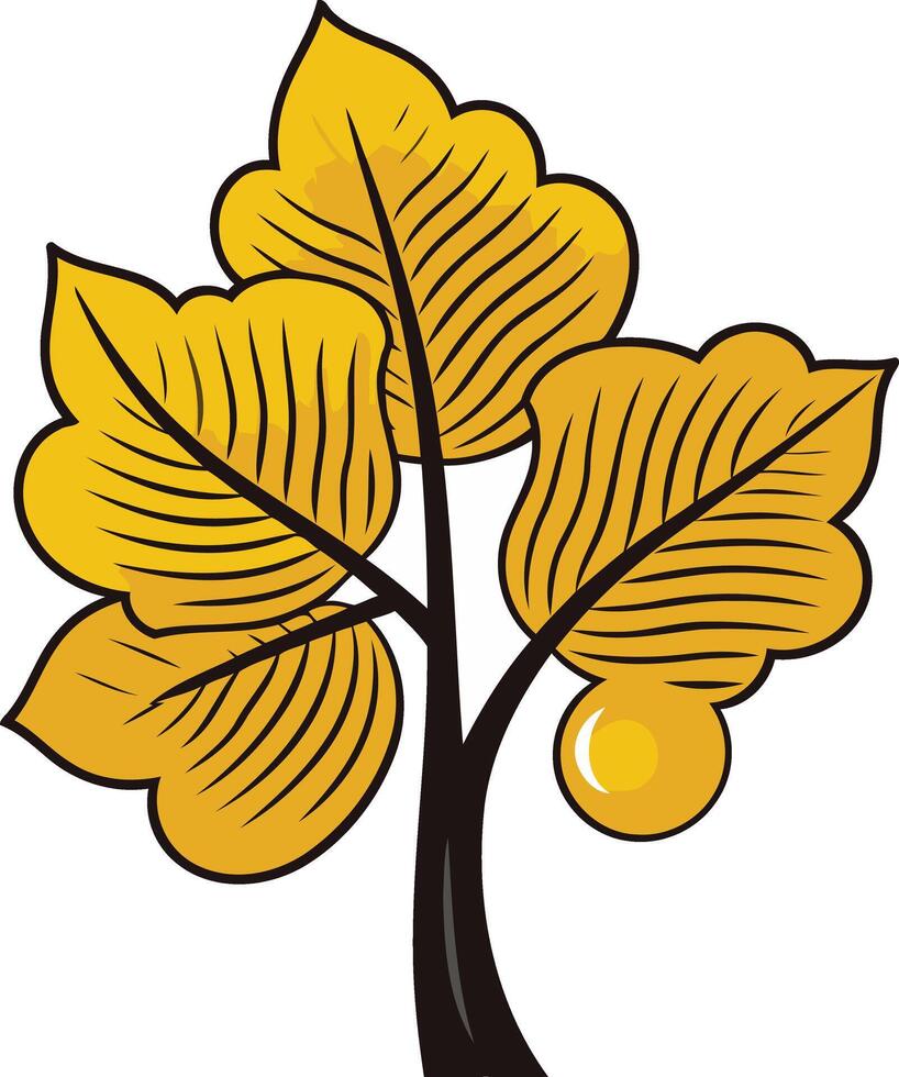A stylized tree with yellow leaves vector