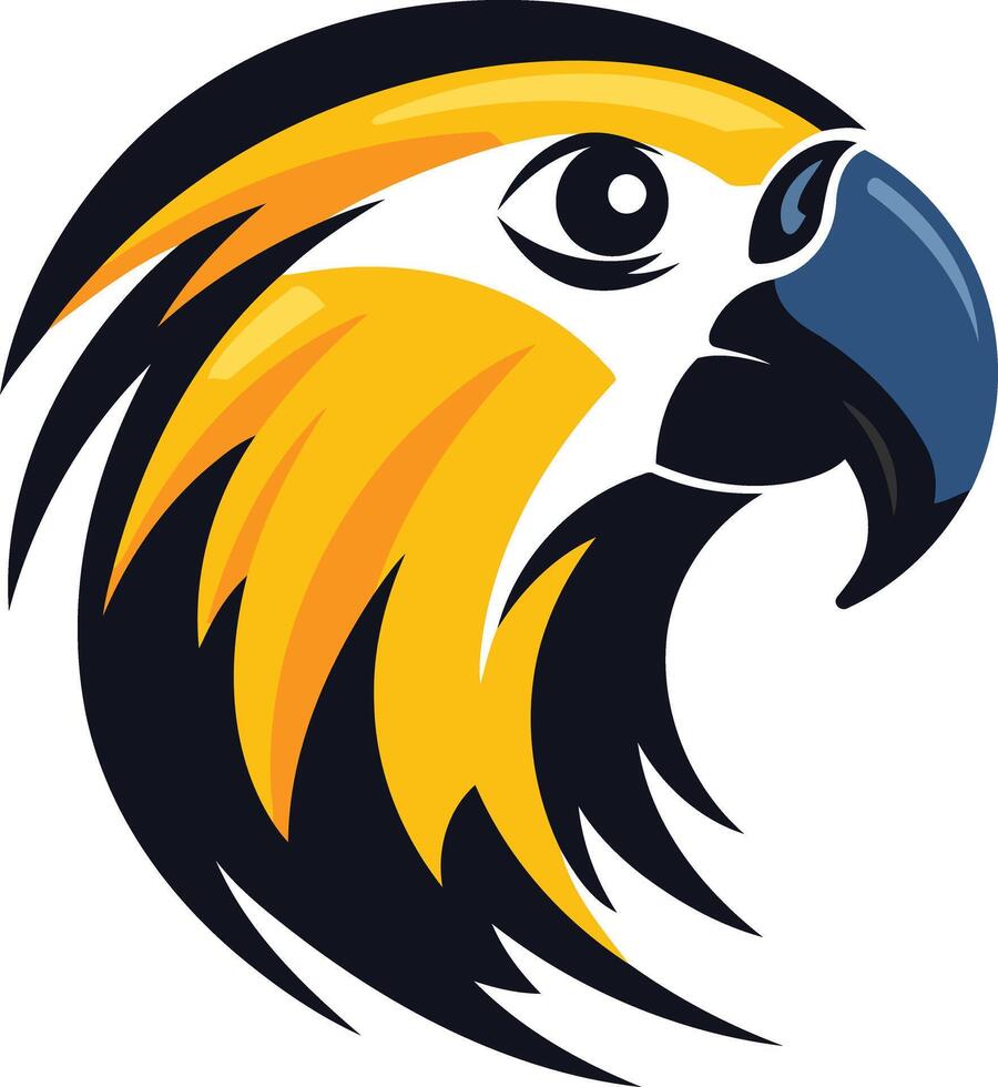 Bold and stylized parrot logo design, perfect for a sports team, brand or organization seeking a fierce, dynamic image vector