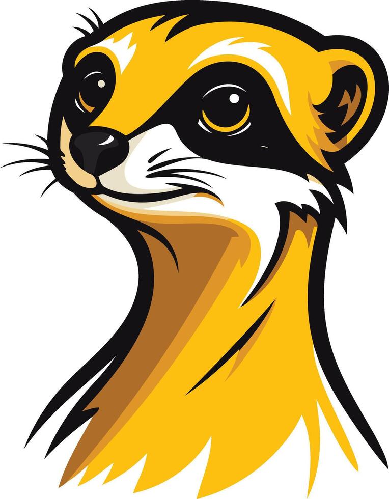A bold and expressive illustration of a meerkat's head, perfect for logos, branding, and mascot designs vector