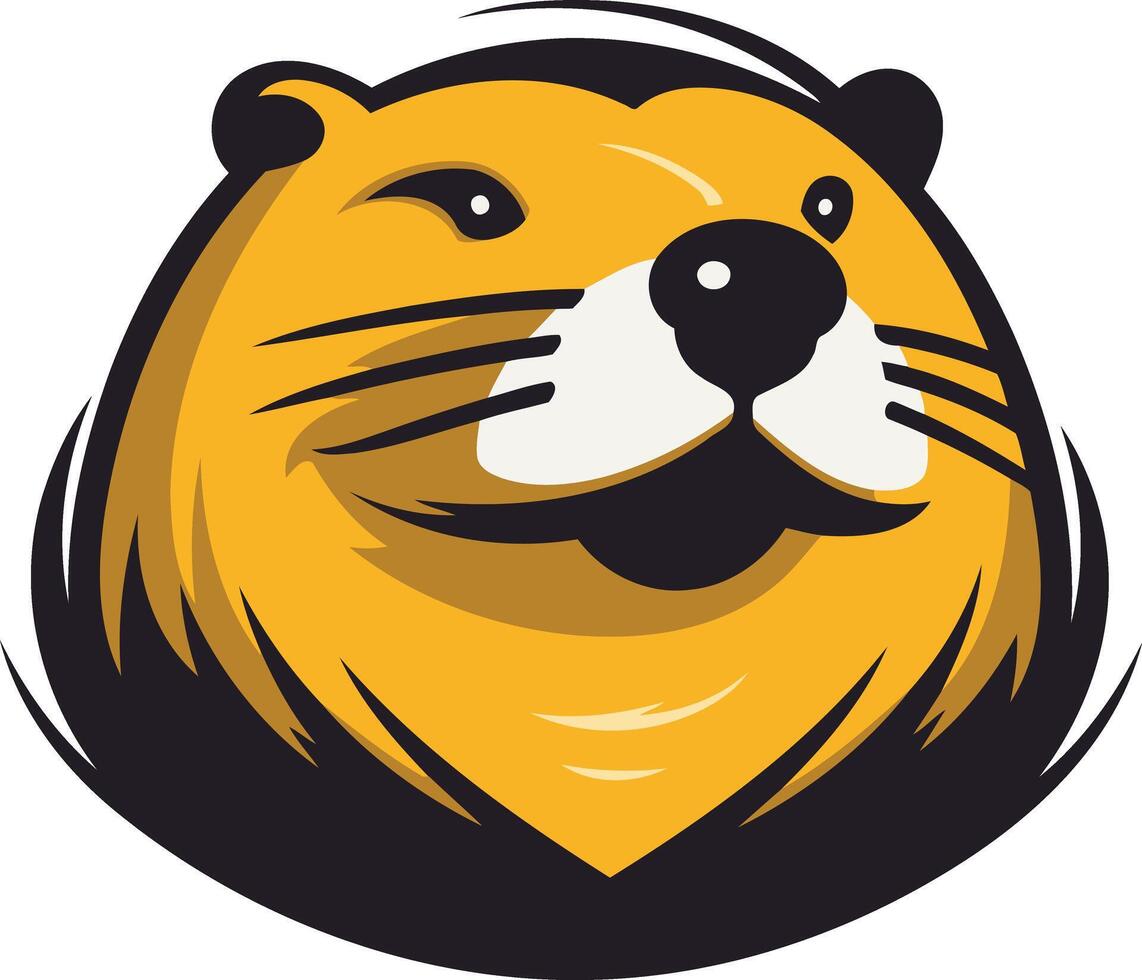 Cute cartoon otter mascot with a big smile, perfect for children's products, branding, and educational materials vector