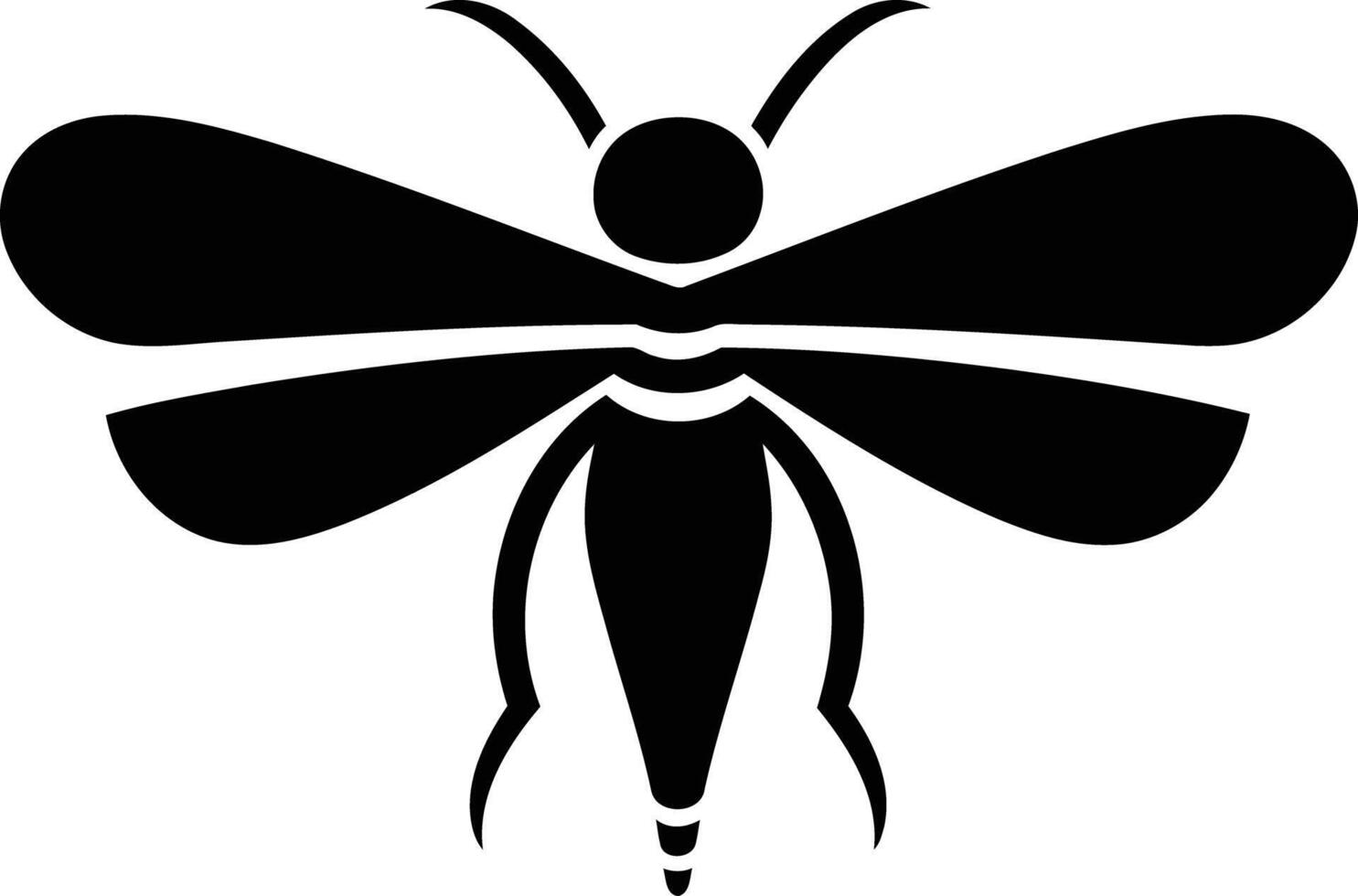 Simple, bold silhouette of a dragonfly vector