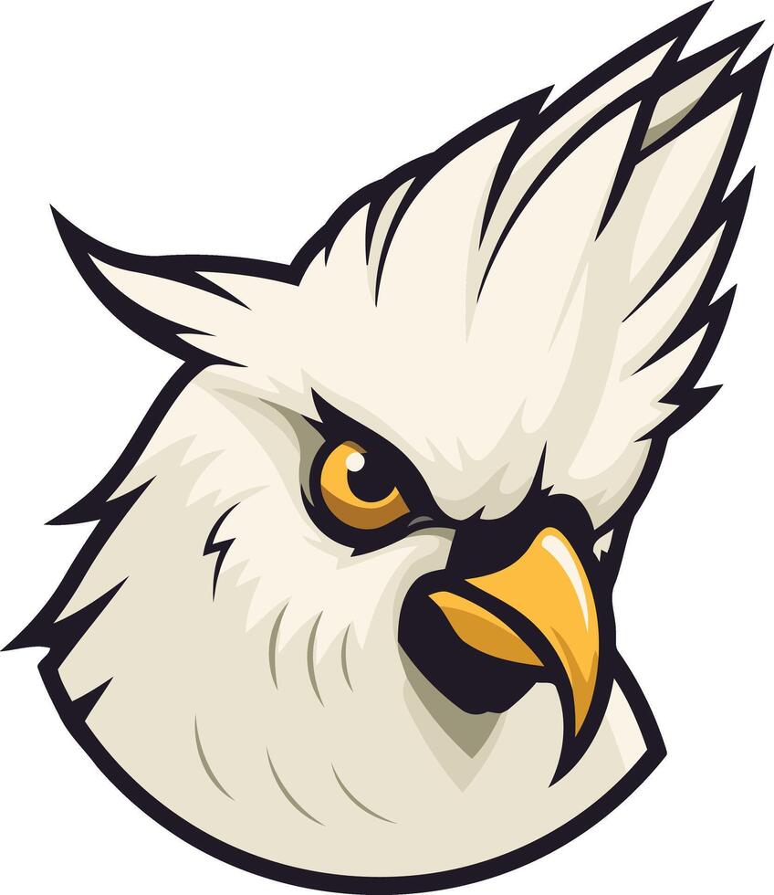 Aggressive, fierce hawk head mascot design perfect for sports teams, logos, and branding vector