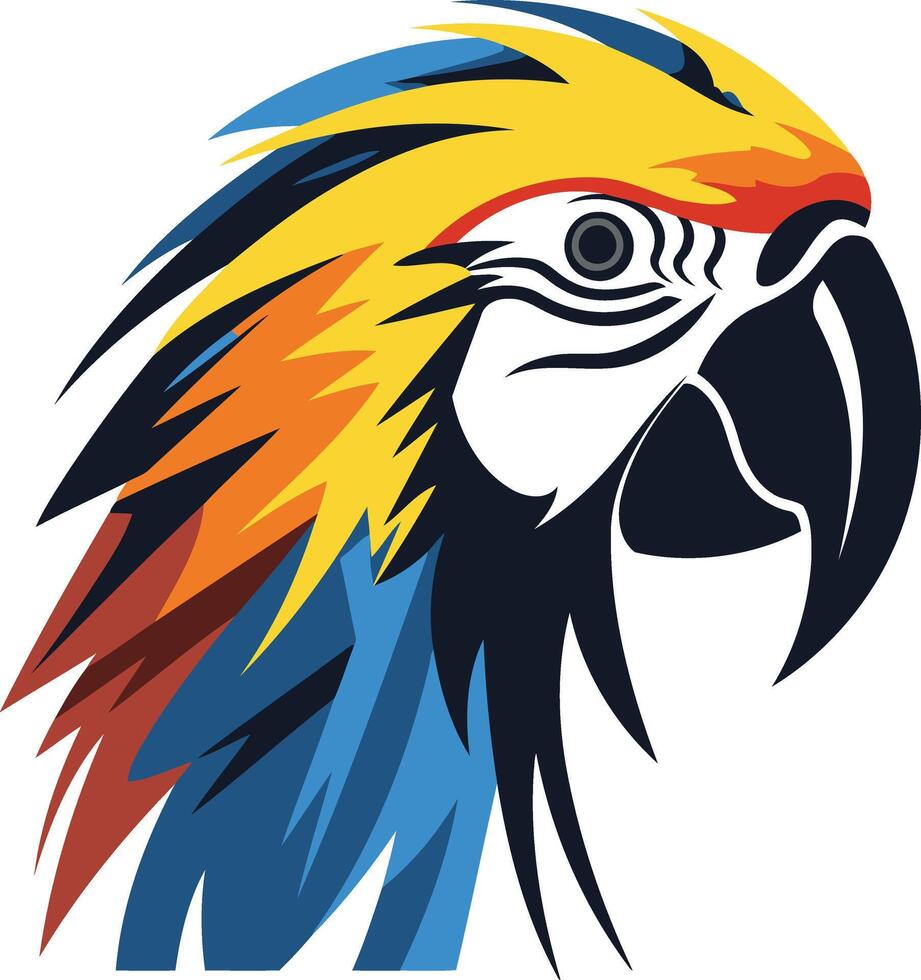 Colorful Parrot Head Illustration vector