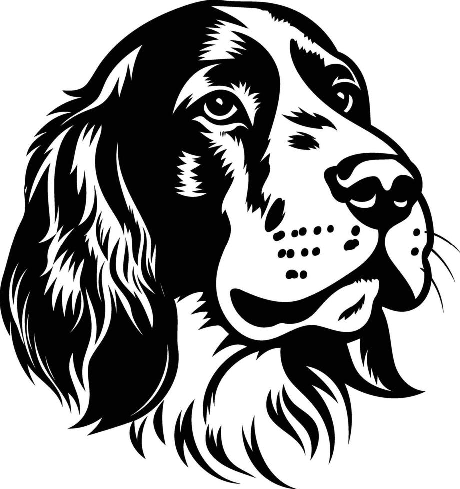 A striking black and white illustration of a dog's head in profile, perfect for pet lovers, animal themed designs, and tattoo inspiration vector