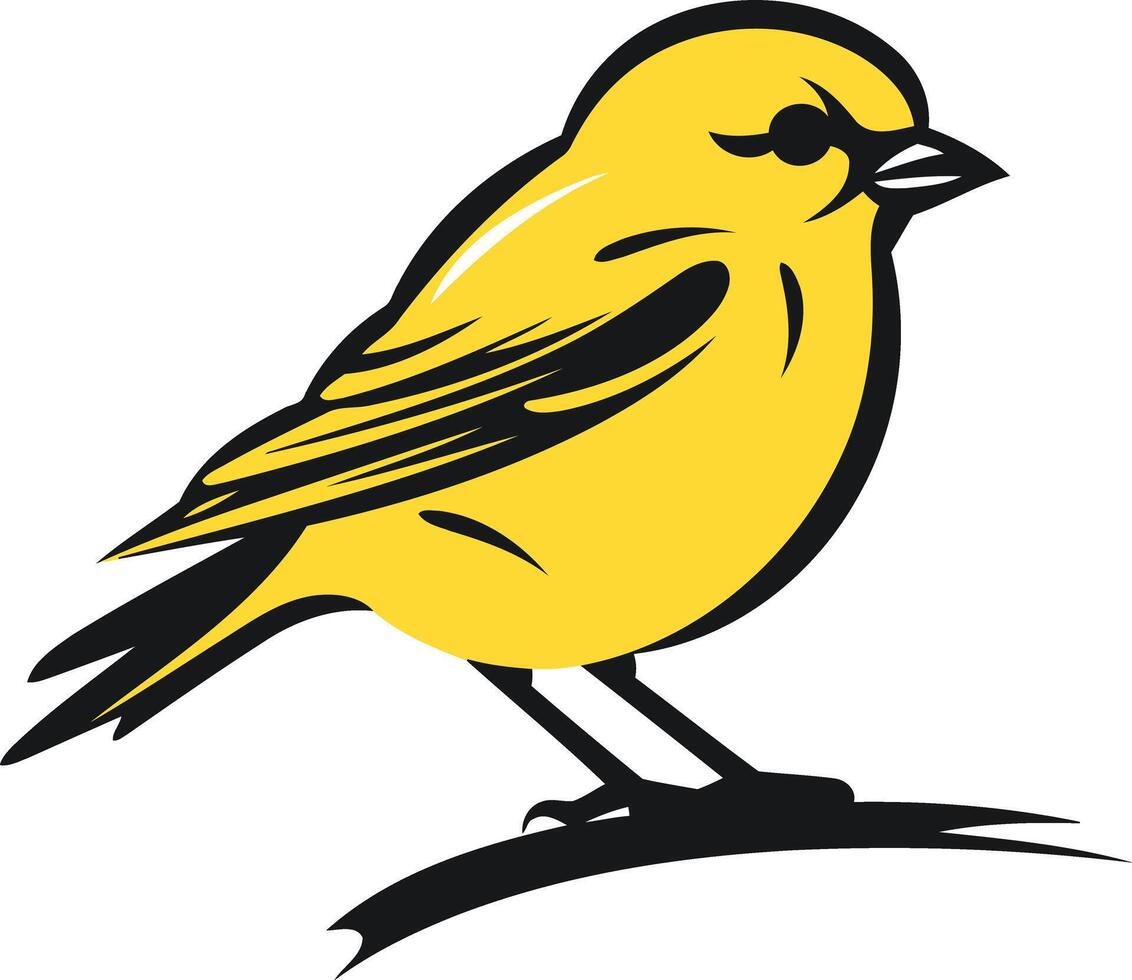 Cute yellow bird illustration perfect for children's books, websites, and branding vector