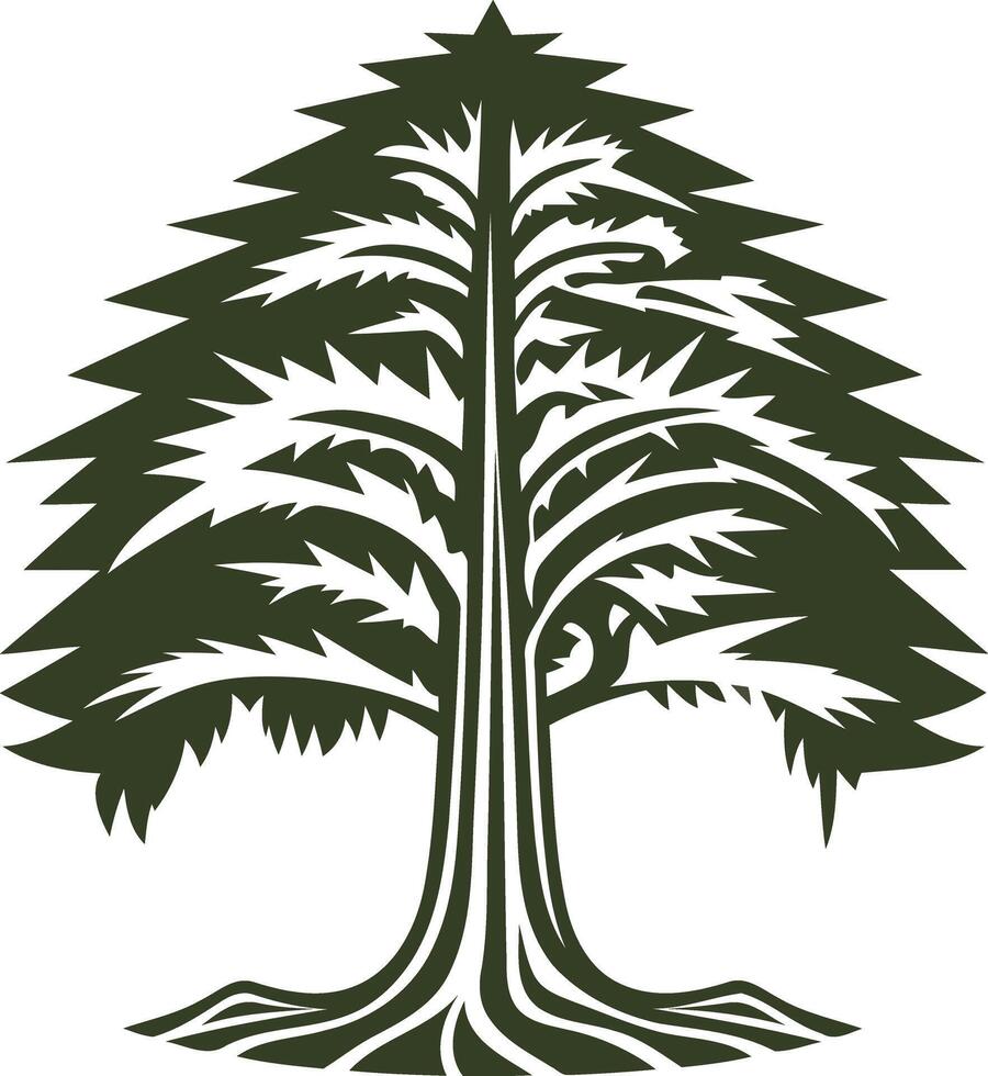 Simple yet powerful, this element illustration depicts a stylized evergreen tree vector