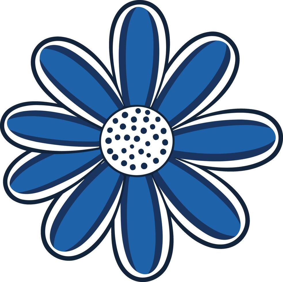 Simple and stylish blue daisy flower, perfect for adding a touch of floral charm to your designs vector
