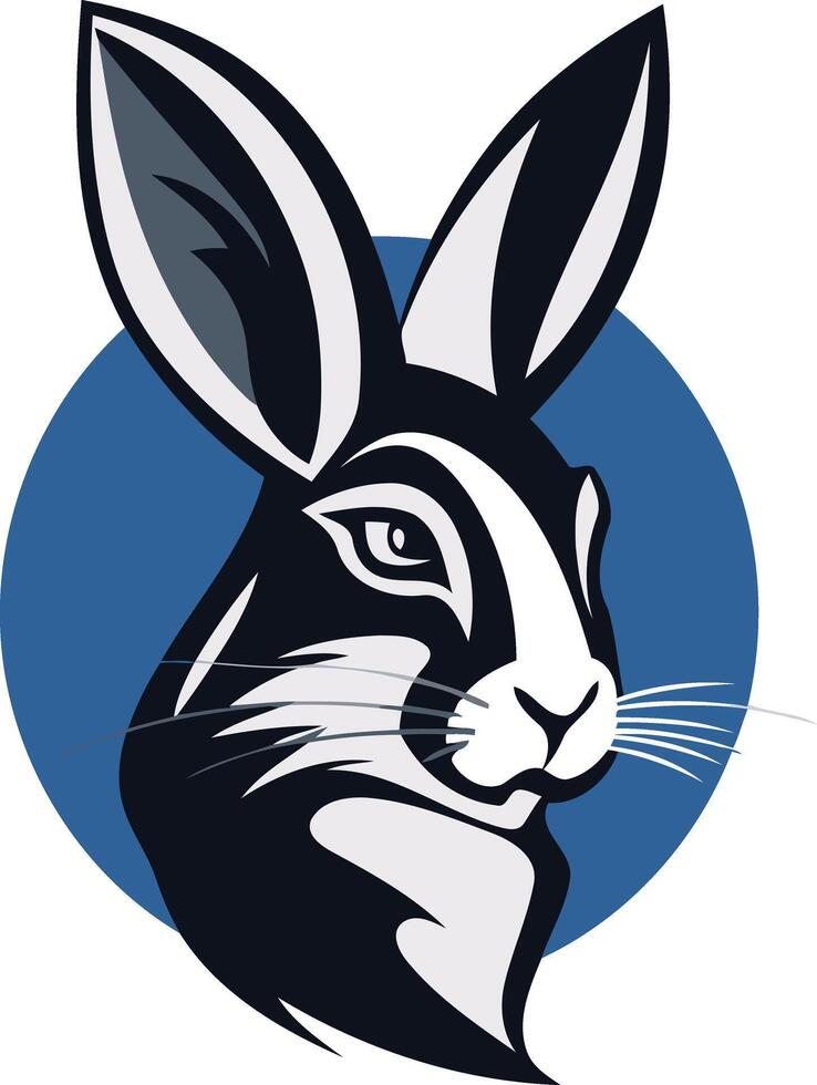 A bold, stylized illustration of a rabbit's head, perfect for branding, logos, or apparel designs vector
