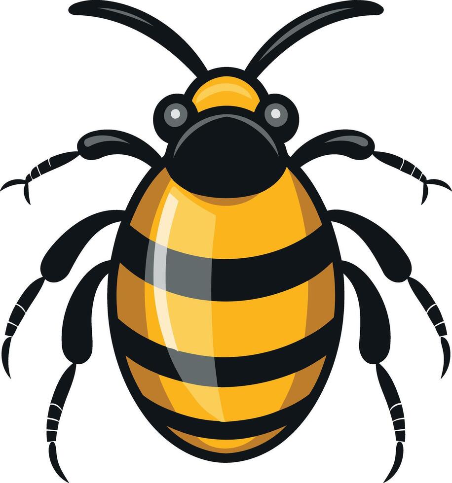 Cute cartoon bee illustration with a simple design vector
