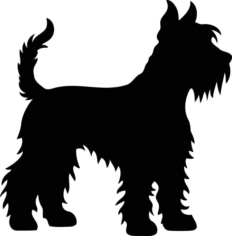 Black silhouette of a schnauzer dog breed vector