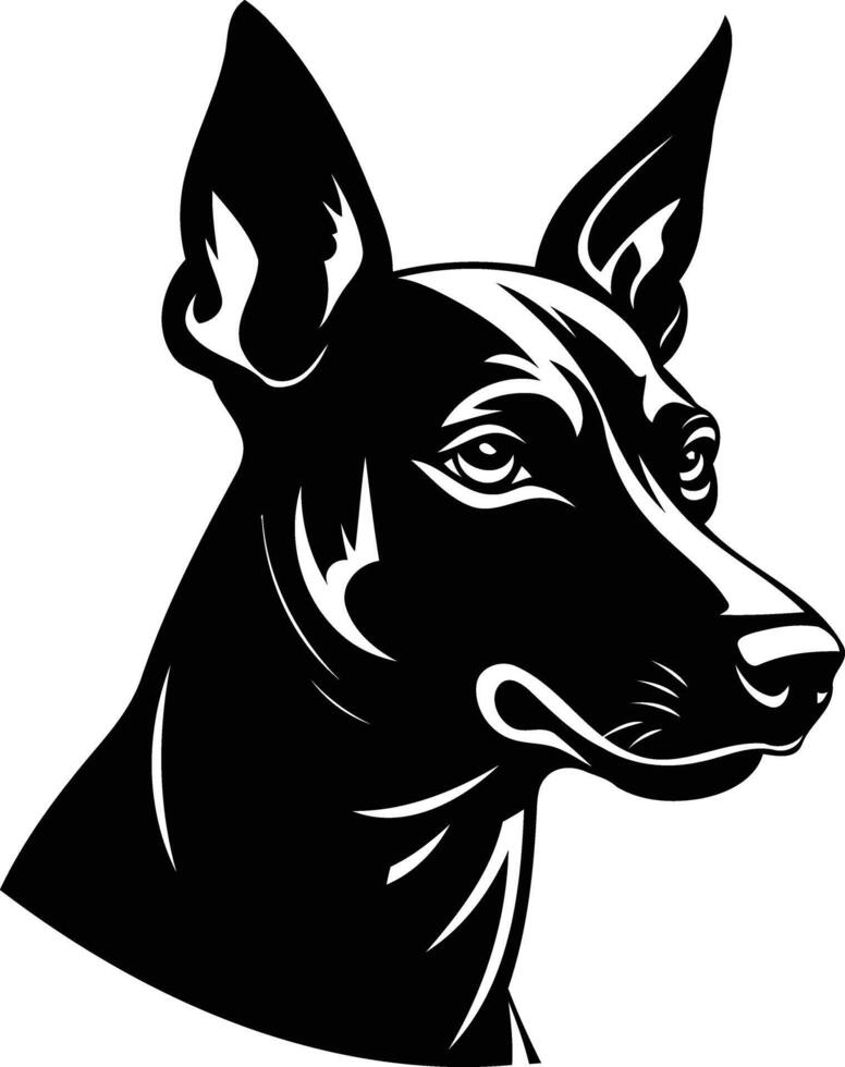 Black and white illustration of a dog's head, perfect for tattoo designs, logos, and animal themed projects vector
