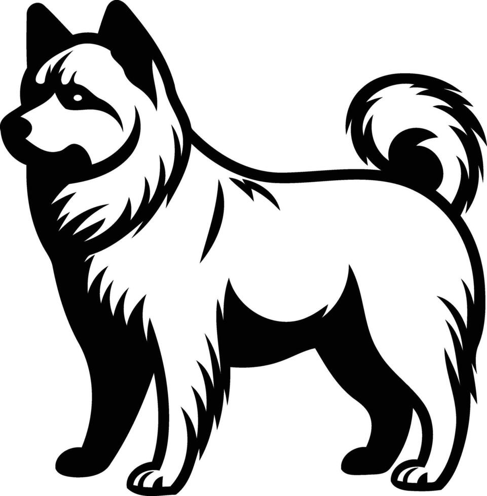 A bold, black and white illustration of a dog, perfect for tattoos, branding, and pet related designs vector