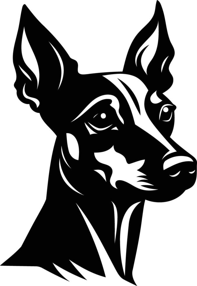 Black and white illustration of a dog's head, perfect for tattoo designs, apparel prints, and pet themed projects vector