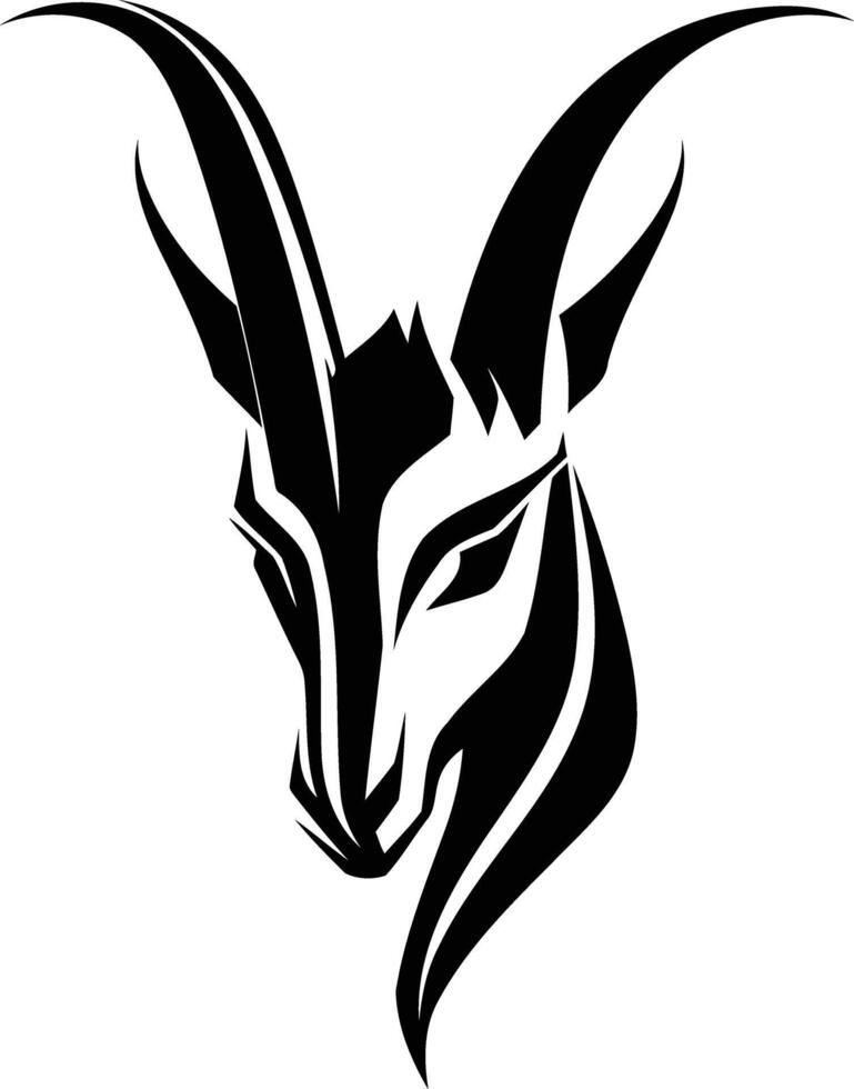 Stylized black and white illustration of an animal head, perfect for tattoos, logos, and designs vector