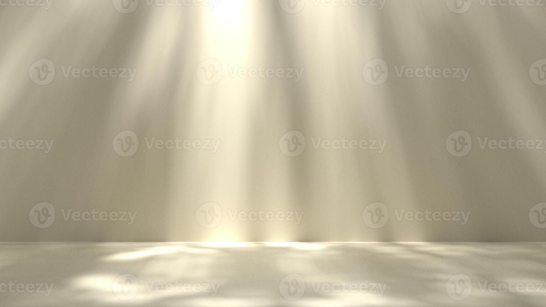 minimal concrete wall with leaf shadow texture, empty stage with sun light cast on beige background. photo