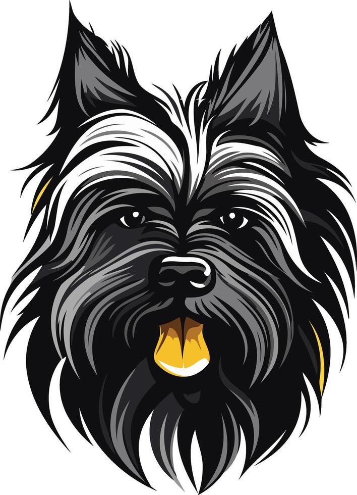 A cute cairn terrier dog with a playful expression vector