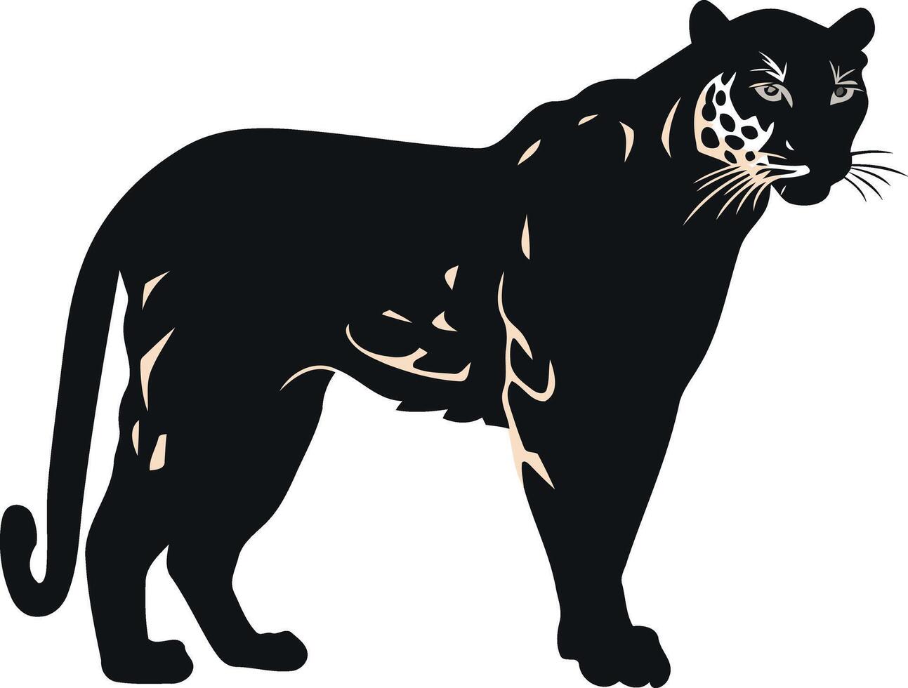 Black Panther Silhouette on White Background vector