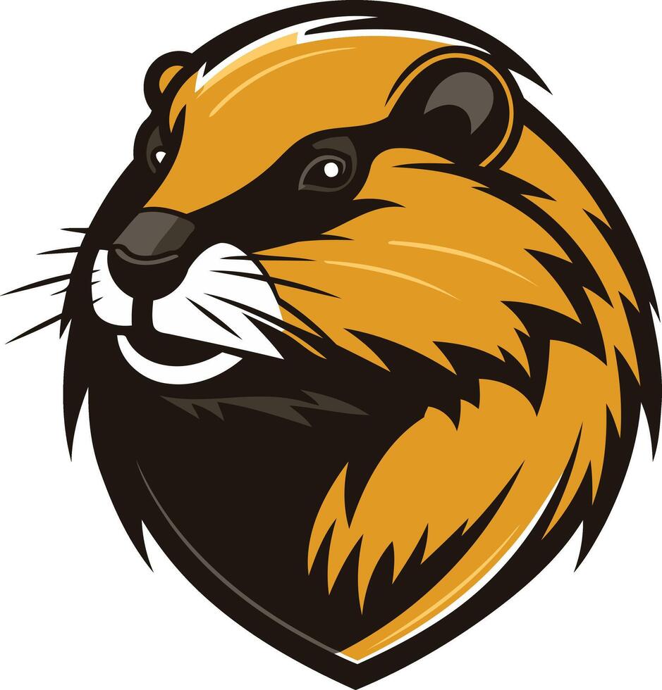 A bold and stylized illustration of a muskrat, perfect for mascot logos, sports teams, and outdoor branding vector