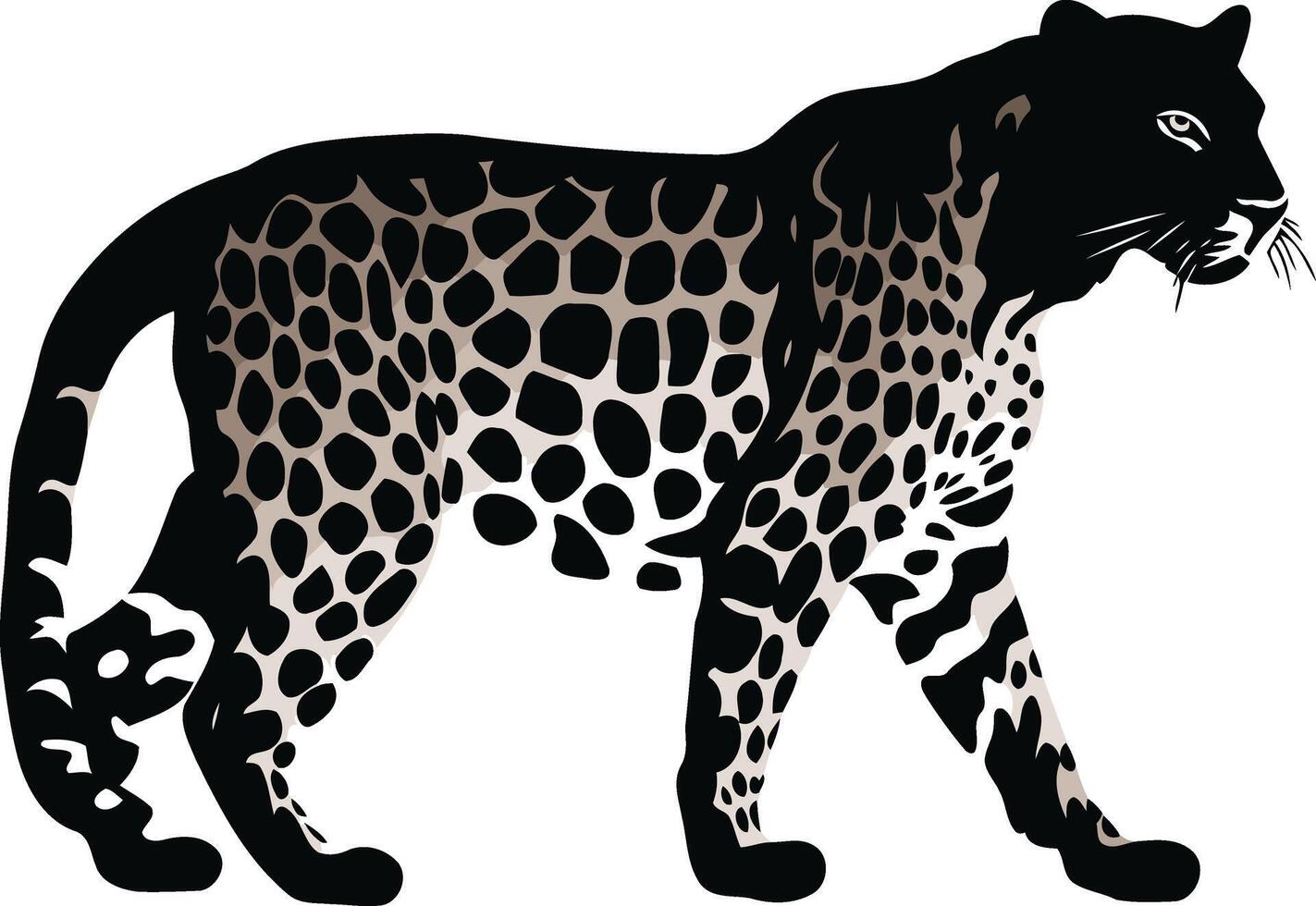 Black Panther Silhouette with Spot Pattern vector