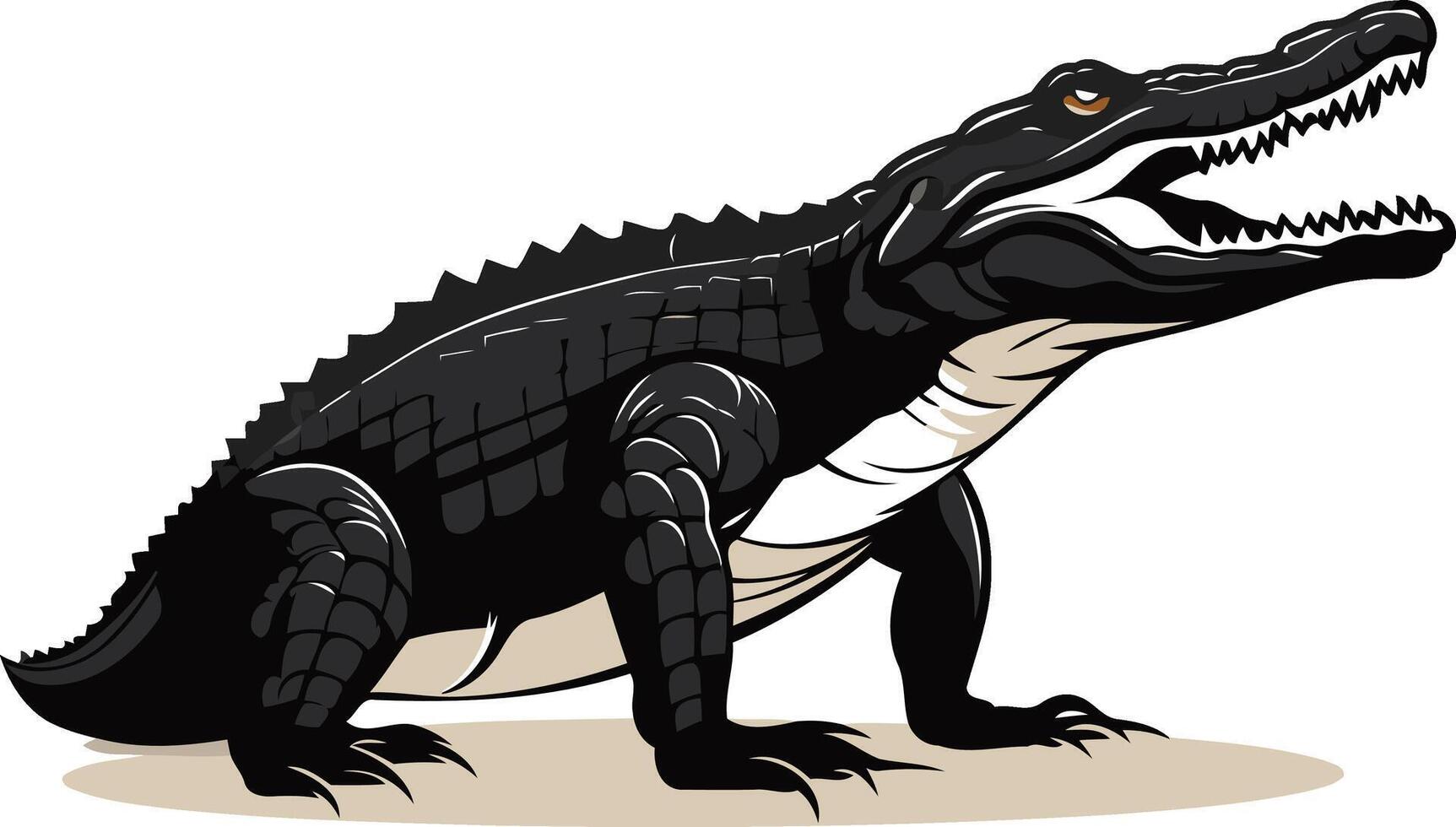 Black Crocodile Illustration vector