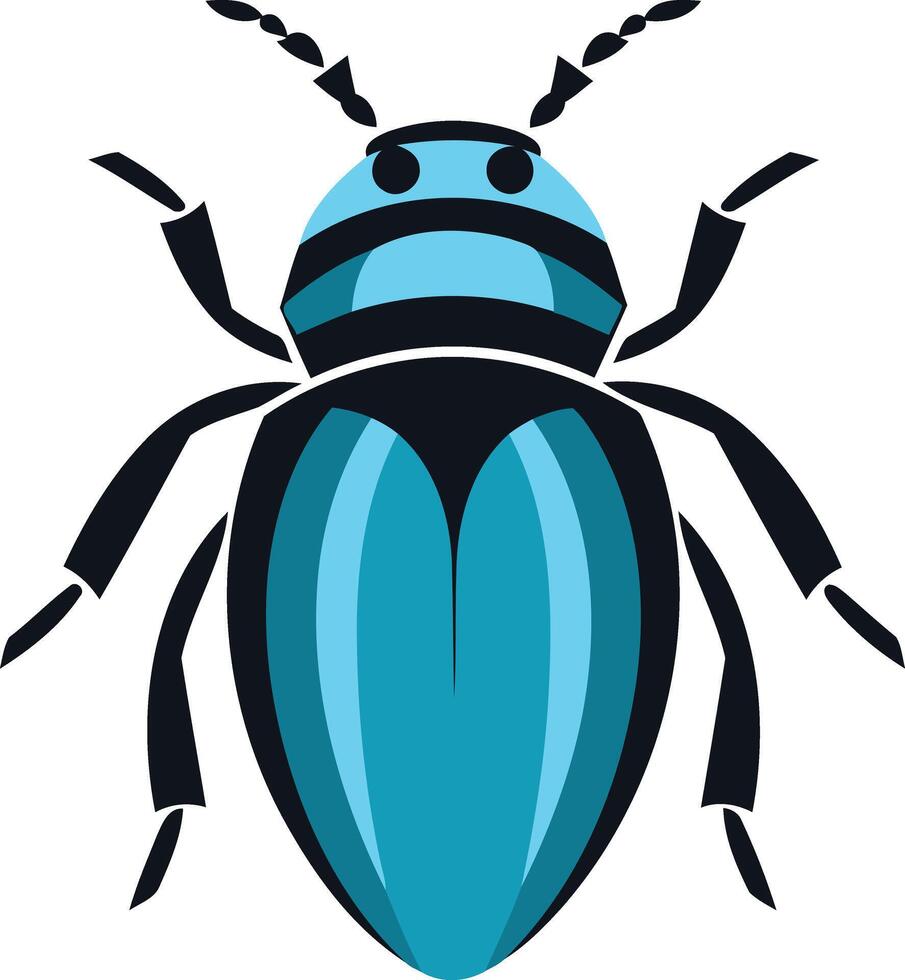 A stylish and bold element illustration of a blue beetle, perfect for logos, branding, and designs needing a touch of nature and insect imagery vector