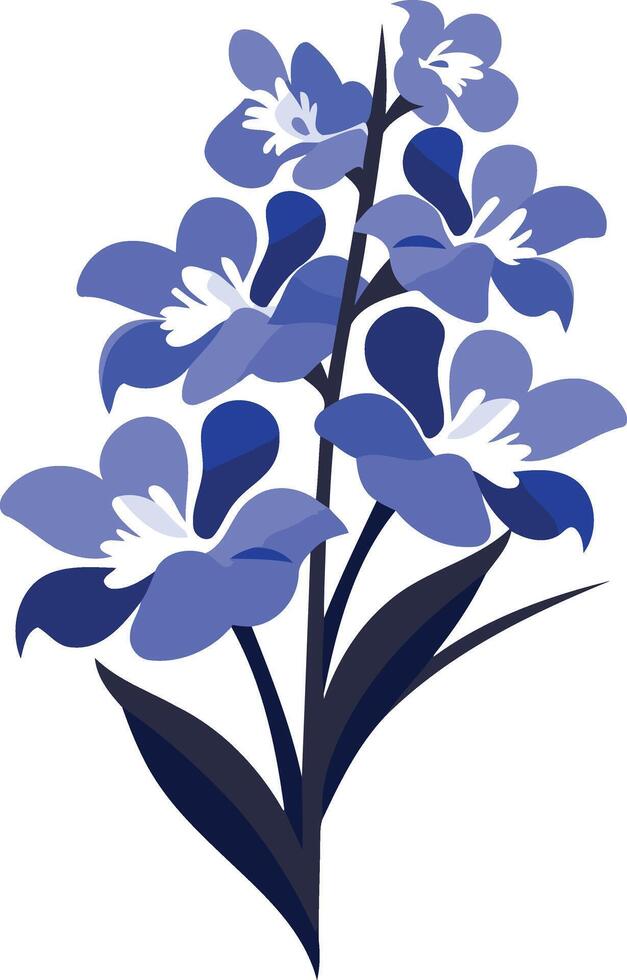 Elegant blue flowers, perfect for adding a touch of nature to your designs vector