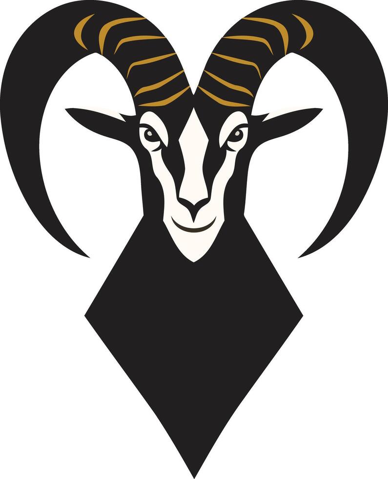 A simple yet powerful silhouette of a ram's head with curved horns, perfect for logos, branding, or illustrations vector