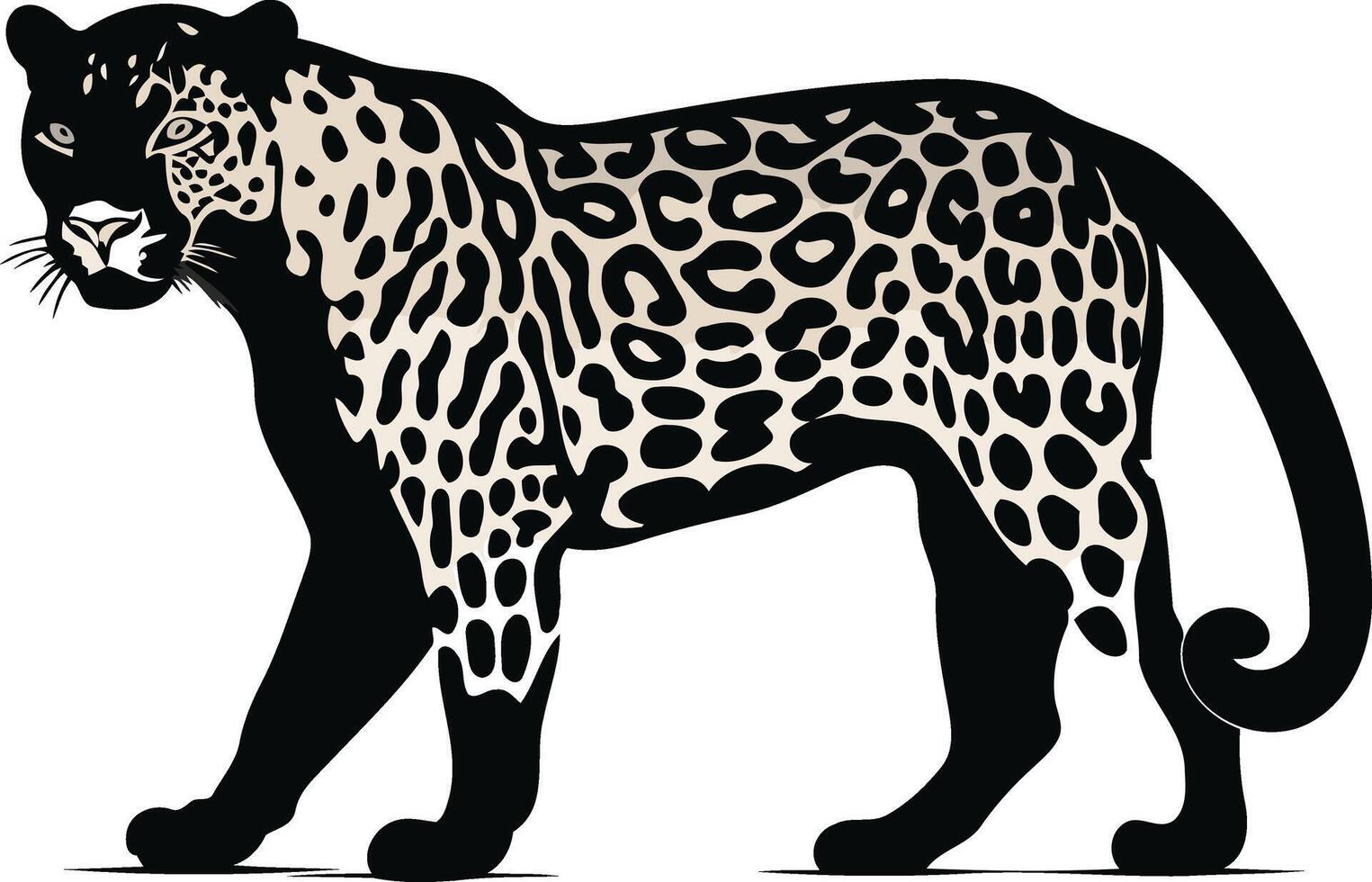 Black and White Jaguar Silhouette vector