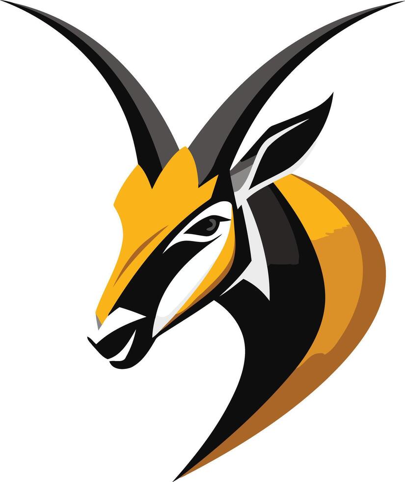 Bold and stylized illustration of an oryx head, perfect for logos, branding, and sports mascots vector